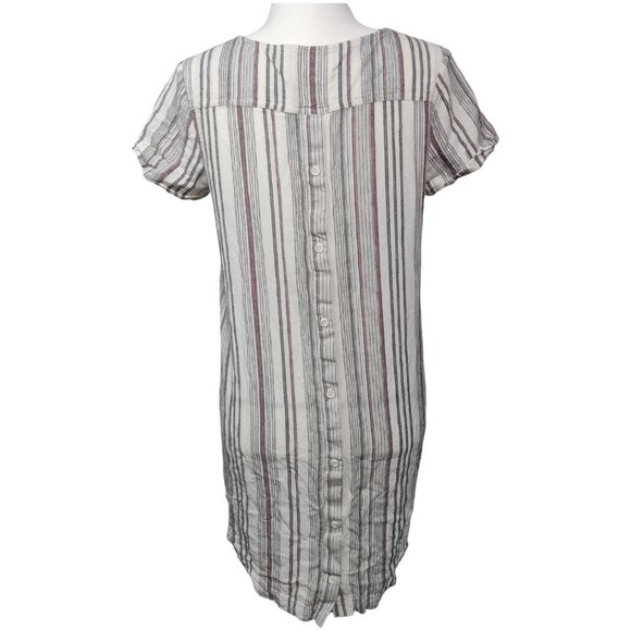 Anthropologie Cloth & Stone Linen Blend T-Shirt Dress Tunic Button Back - Picture 2 of 10